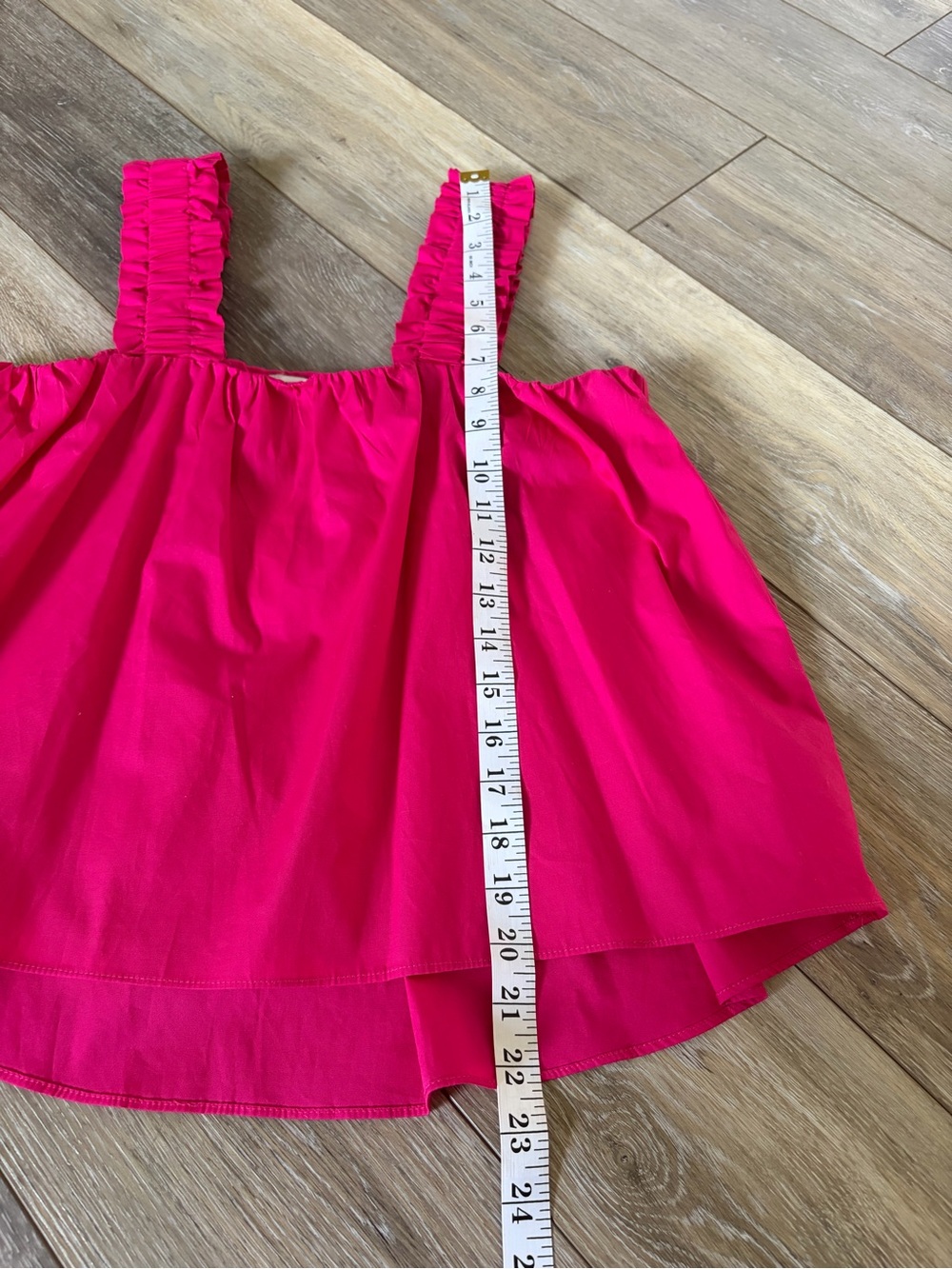 Freshman Hot Pink Ruffle Poplin Top - Picture 9 of 9